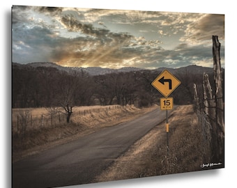 Texas Hill Country Road Photo, Zoller Lane Print, Rural Texas Wall Art, Sunset Landscape Photography, Country Road Art