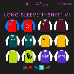Peut inclure: Dix designs différents de t-shirts à manches longues avec différentes couleurs et graphiques. Les designs incluent un haltère, un papillon, les mots "the fate" et le mot "escape".