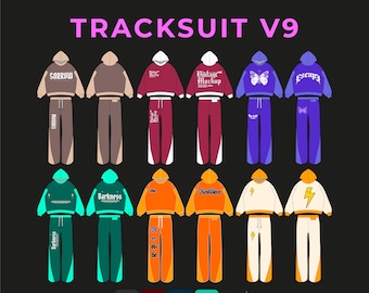 Streetwear Tracksuit Vector Mockup: Wide Hoodie, Flare Pants (AI, PNG Files)