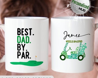 Personalized Dad Mug, Dad Golf Cup, Golf  Dad Coffee Mug, Golf Dad By Par Cup, Gift for Dad, Father's Day, Christmas Gift, Dad Birthday Gift