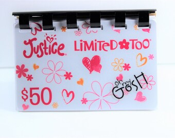 Justice Limited Too - Gift card Notebook