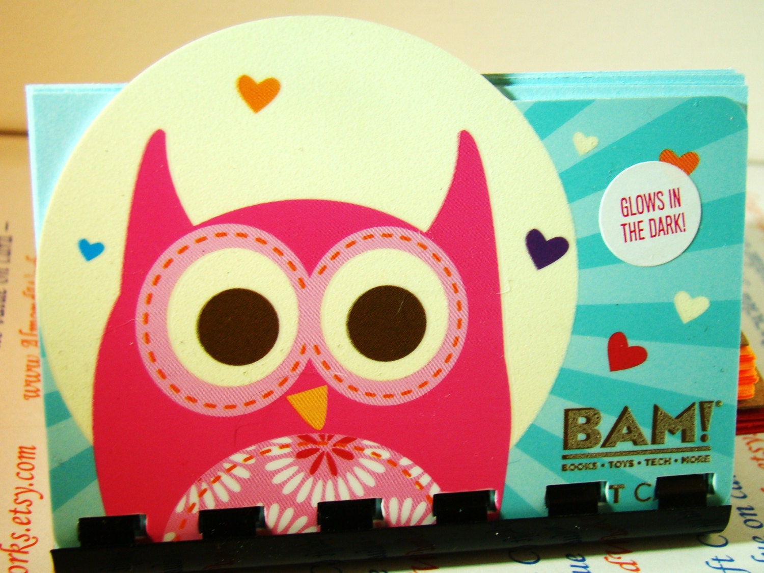 Owl (glows in the dark) -- Gift card Notebook