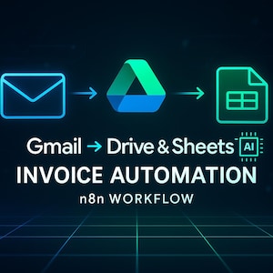Gmail to Drive Sheets Invoice Parser n8n AI Workflow Email Automation