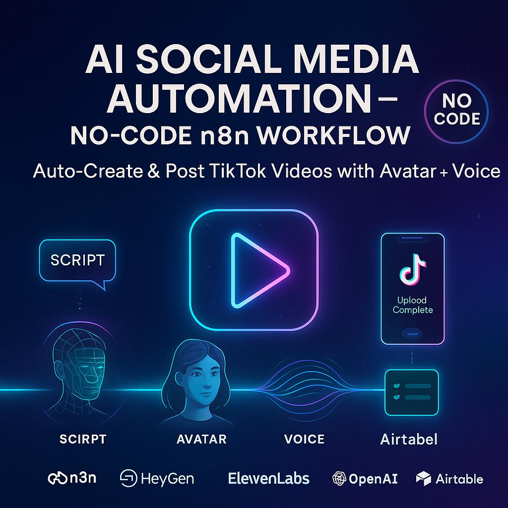 No-Code TikTok Automation Bot | AI Video Poster + Auto-Upload with n8n | Social Media Workflow System