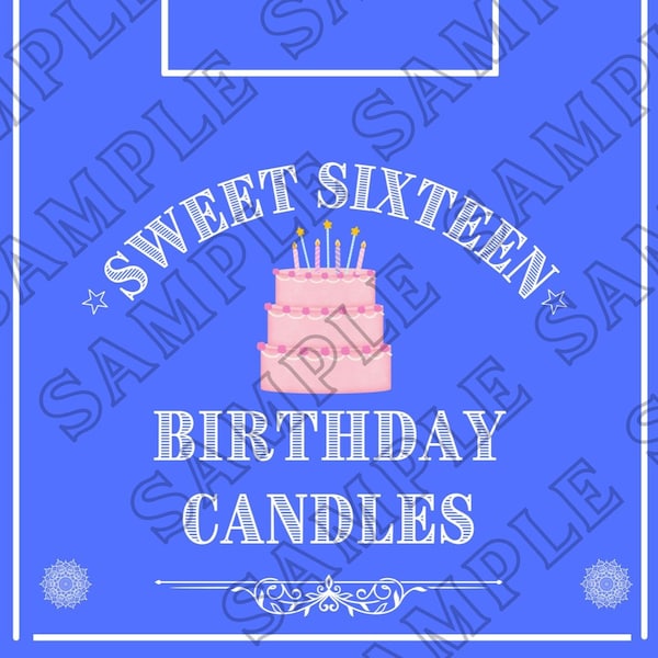 16 Wishes Movie Candle Box Digital Printable Professional Lookalike Front, Back, and Sides for Sweet 16 Gift - WITH LINKS to SUPPLIES!