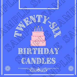 Sweet 26 Candle Box Digital Downloads