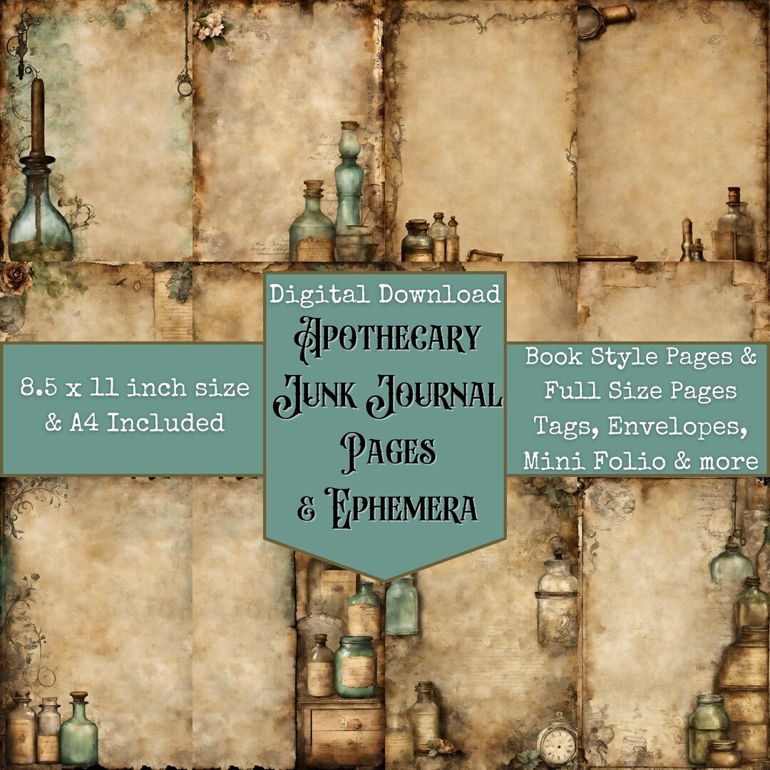 Enchanted Apothecary Junk Journal Kit, Altered Art, Digital Papers ...