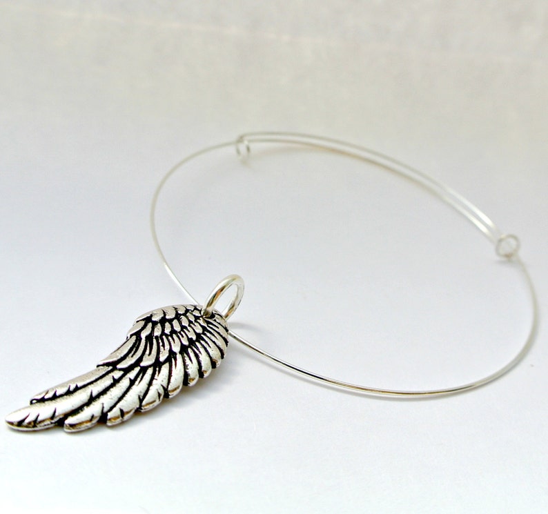 Angel Wing Bracelet Adjustable Charm Bangle Bracelet Etsy