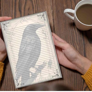 Lined & Blank, Journal Pages, Junk Journal, Neutral, Printable, Paper, Book, Digital, Ephemera, Crow, Vintage, Download