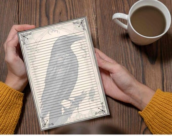 Lined & Blank, Journal Pages, Junk Journal, Neutral, Printable, Paper, Book, Digital, Ephemera, Crow, Vintage, Download