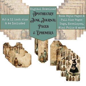 Enchanted Apothecary Junk Journal Kit, Altered Art, Digital Papers ...