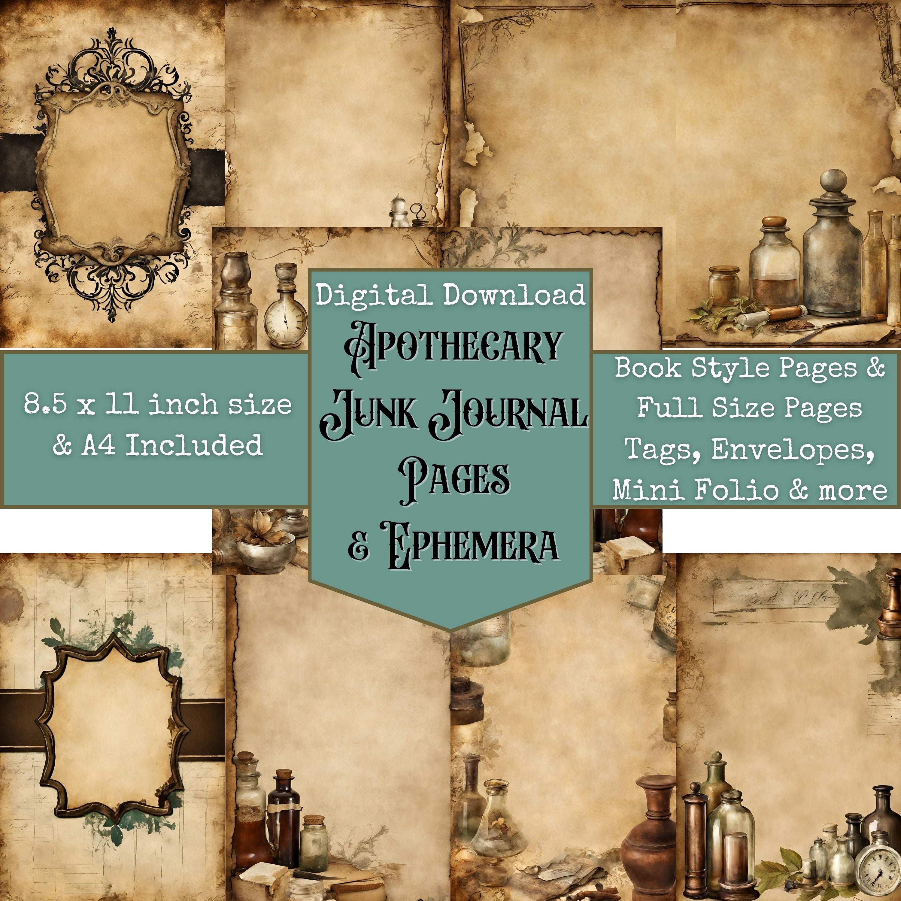 Enchanted Apothecary Junk Journal Kit, Altered Art, Digital Papers ...