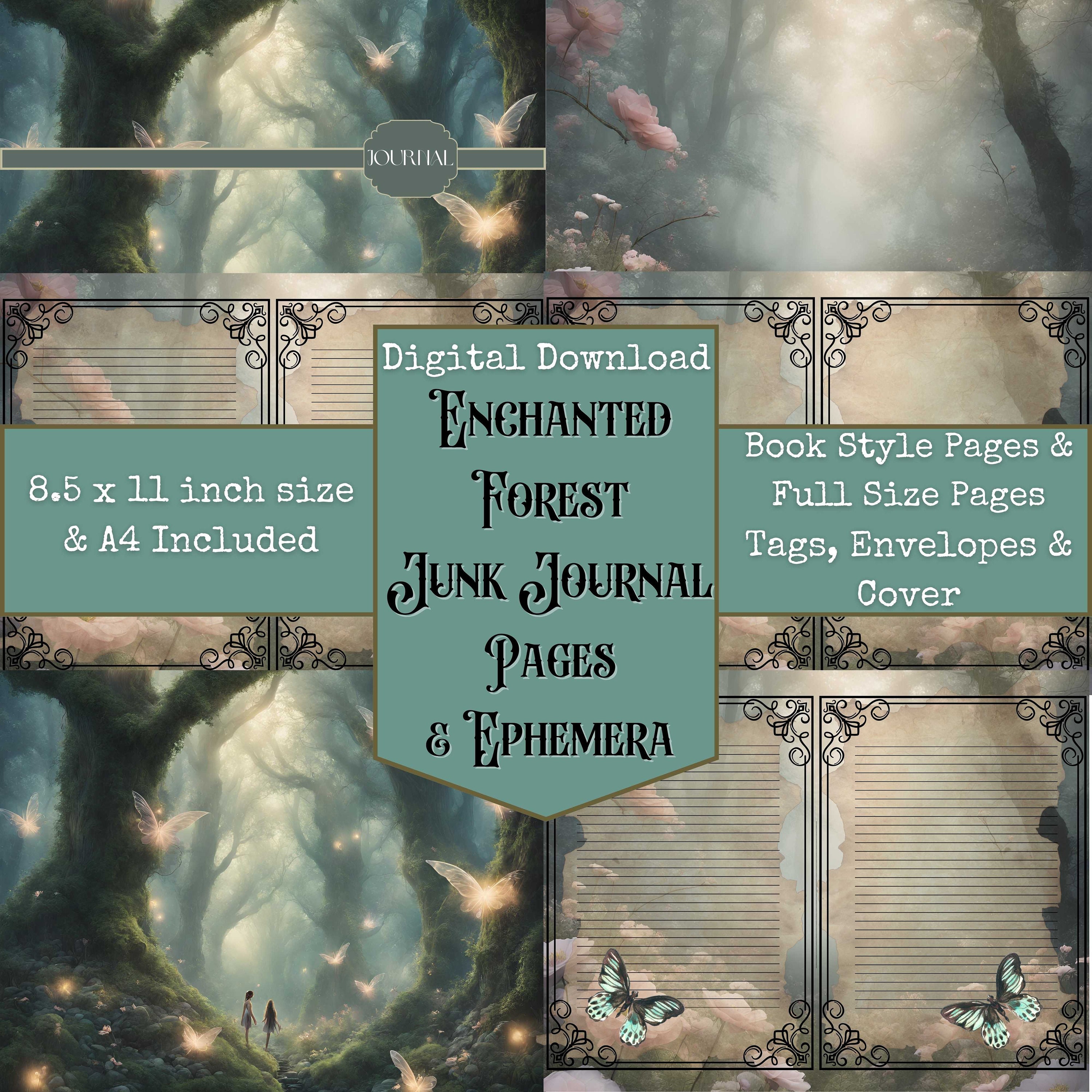 Enchanted Fairy Forest Junk Journal Kit, Altered Art, Digital Papers ...