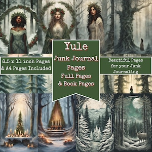 Yule Junk Journal Pages, Holiday Junk Journal, Printable, Paper, Book, Digital, Ephemera, Winter Junk Journal, Downloadable A4