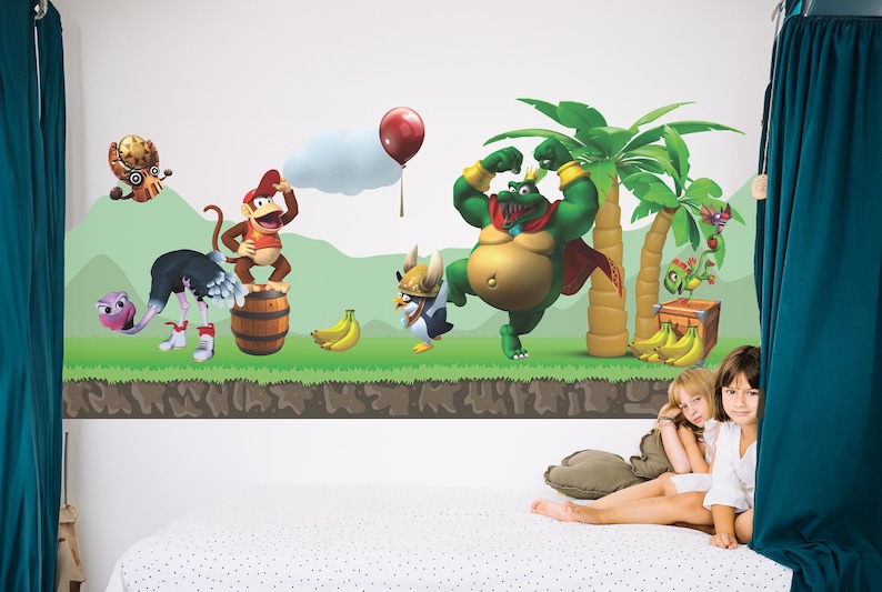 Removable Vinyl Donkey Kong Wall Decal Super Mario Wall Sticker Play ...
