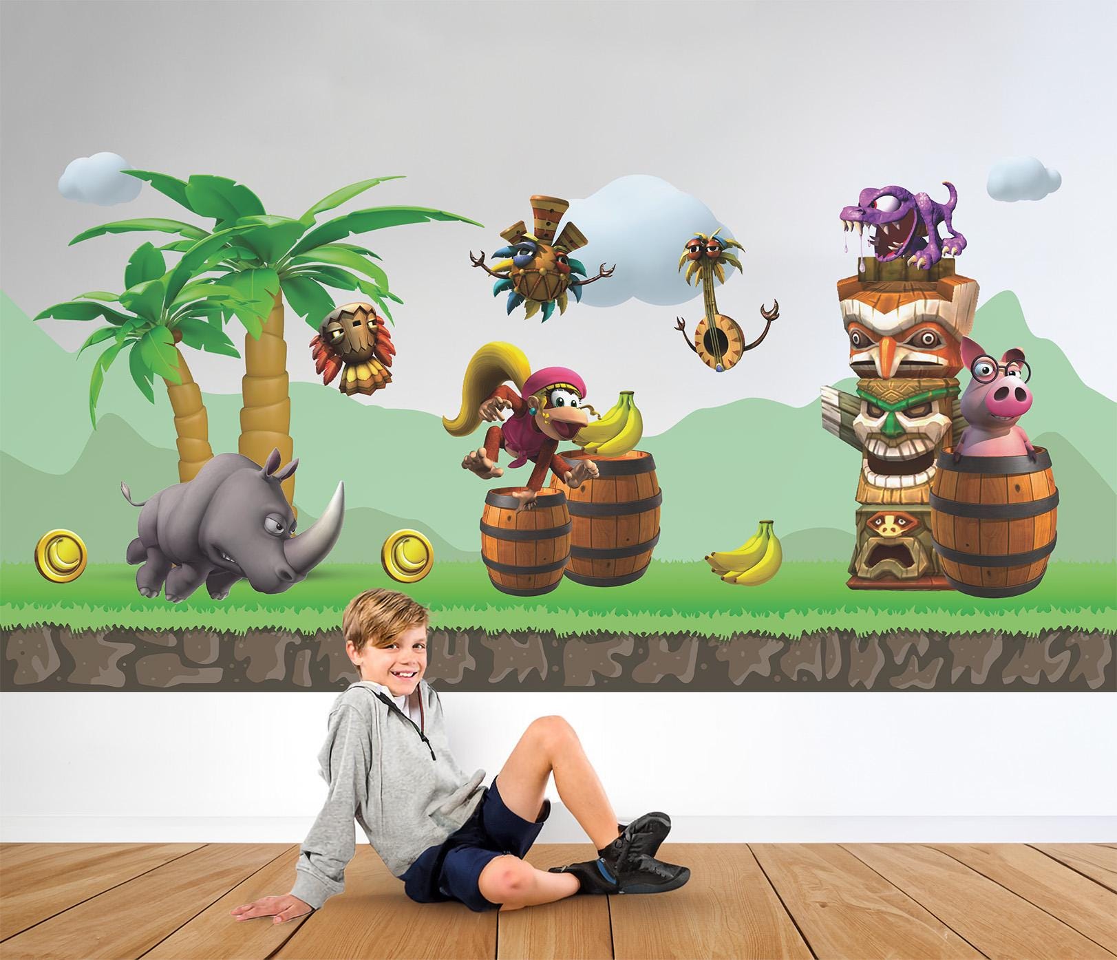 Removable Vinyl Donkey Kong Wall Decal Super Mario Wall Sticker Play ...