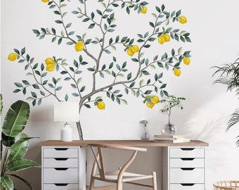 Lemon Tree Wall Decal, Peel and Stick Nursery Decor (60x75 inches)