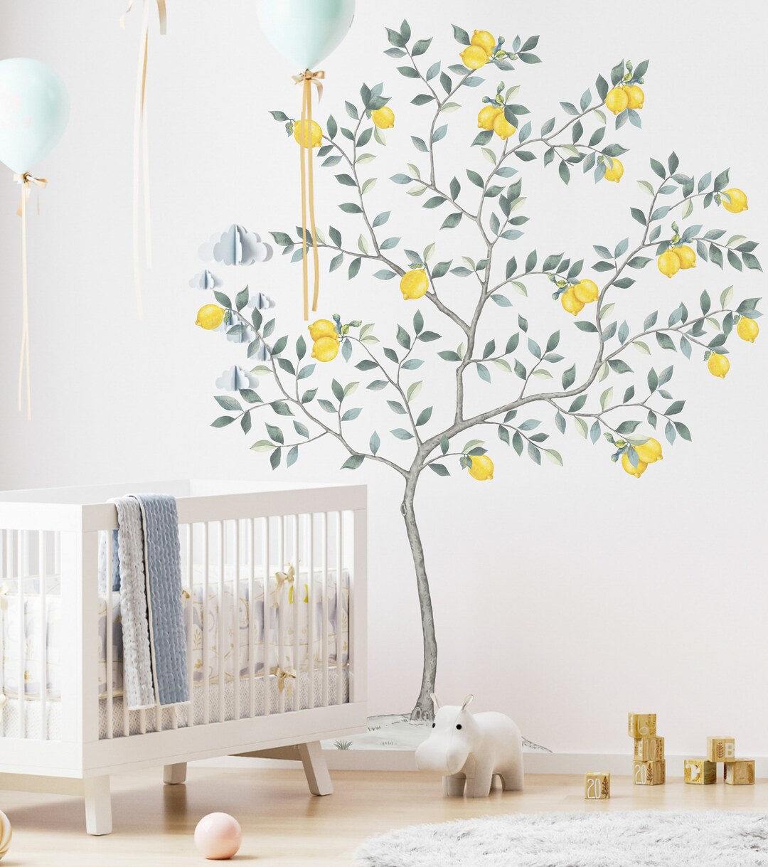 Lemon Tree Wall Decal, Fruit Wall Sticker (60x75 Inches) - Etsy