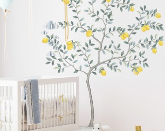 Lemon Tree Wall Decal, Fruit Wall Sticker (60x75 inches)