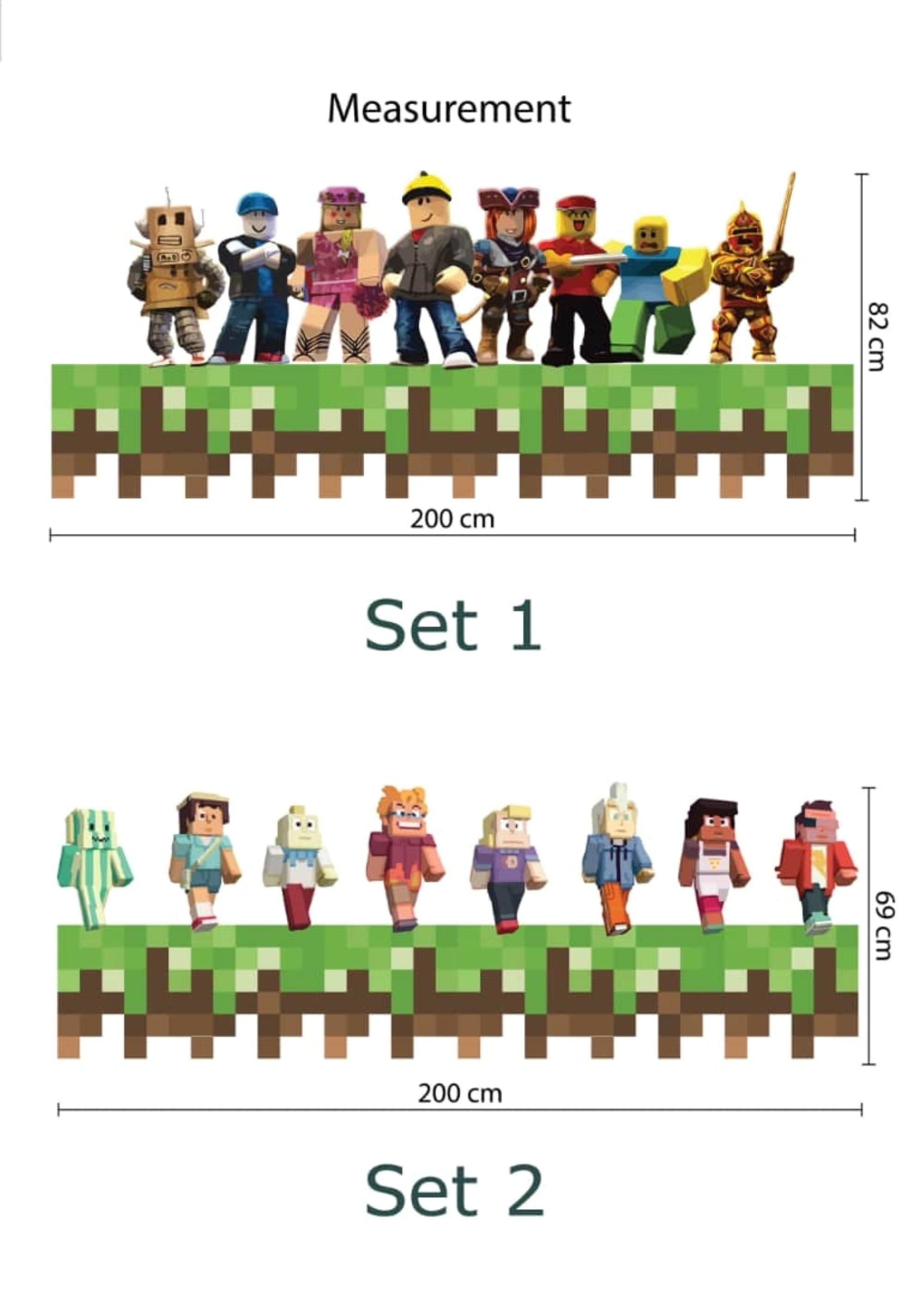 Minecraft Peel and Stick Wall Decal, Kid's Room Decor - Etsy