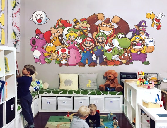 スーパーマリオ＆フレンズ ウォールデカール - ヴィンテージゲーム