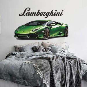 Zdejmowana winylowa naklejka ścienna Lamborghini Huracan Sportowy samochód ścienny Motor World Wall Art do salonu Wystrój pokoju dziecięcego