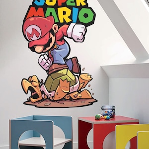 Super Mario Wandtattoo Nintendo Spiele Wandsticker Kinderzimmerdeko Schälen und Kleben
