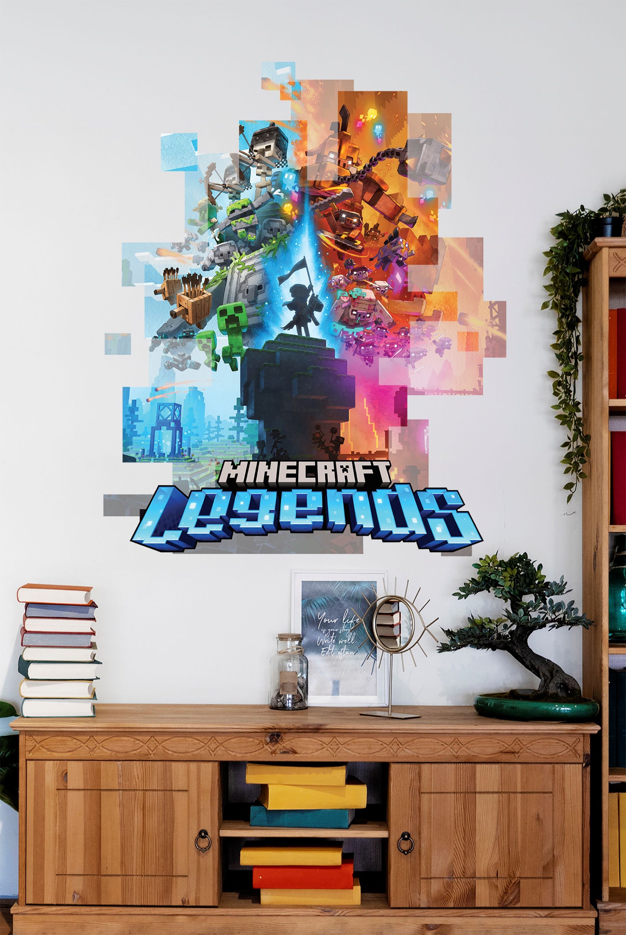 Peel and Stick Minecraft Wall Decal Pixel Art Wall Sticker Boy Room ...