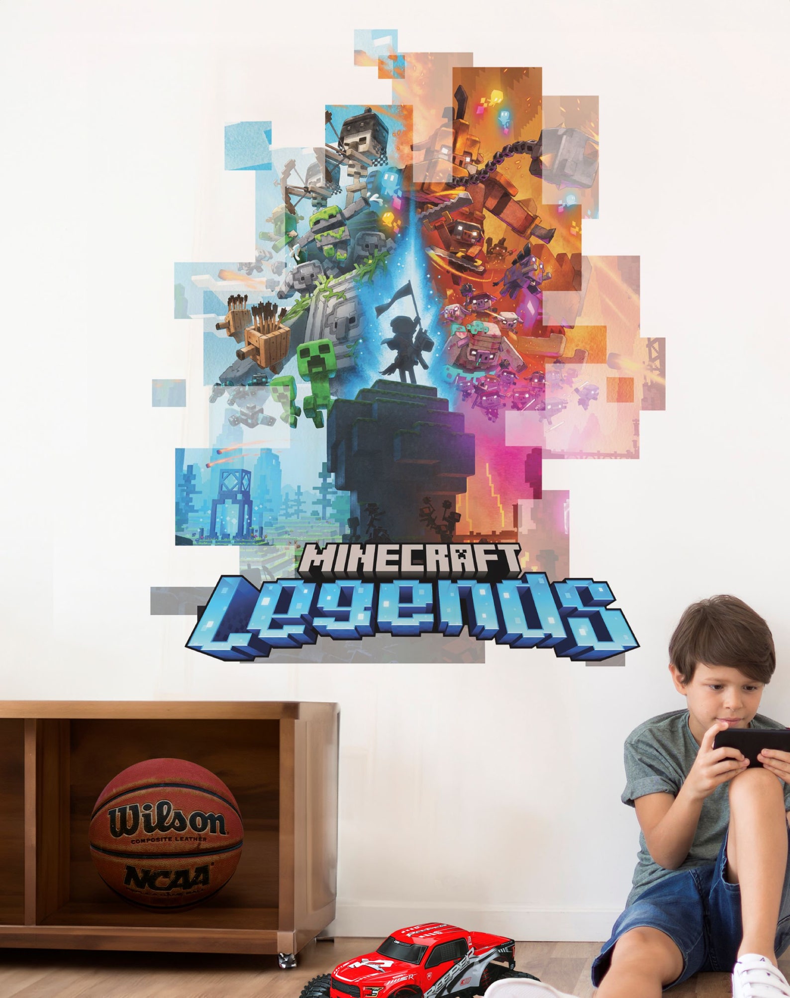 Peel and Stick Minecraft Wall Decal Pixel Art Wall Sticker Boy Room ...