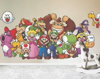Super Mario & Friends Wall Decal - Vintage Games Room Decor