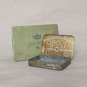 Vintage cigarette tin, cigarette holder, cigarette case metal, antique cigarette case, gifts for smokers, metal box