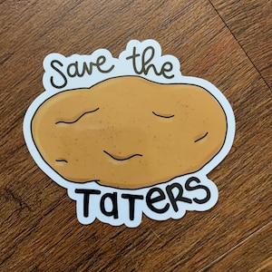 Pegatina troquelada grande Save the Taters