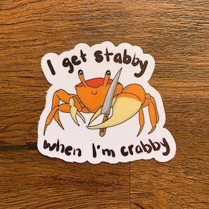 Stabby Crabby gestanzter Aufkleber einer großen Krabbe