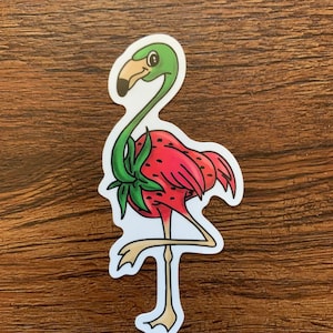 Flamingo Beere große gestanzte Aufkleber
