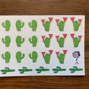 Foglio adesivo acquerello cactus