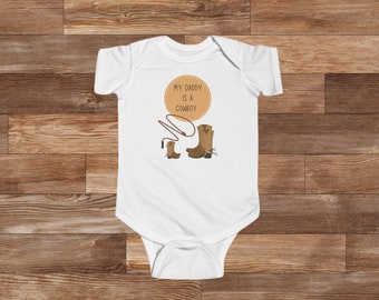 My Daddy is a Cowboy, Baby Grow, Romper, White, Unisex