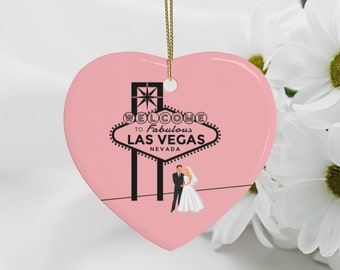 Vegas Wedding Gift Keepsake Ceramic Ornament