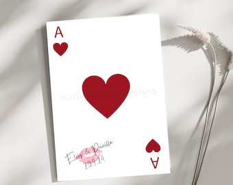 Personalized Ace of Hearts Las Vegas Wedding Card