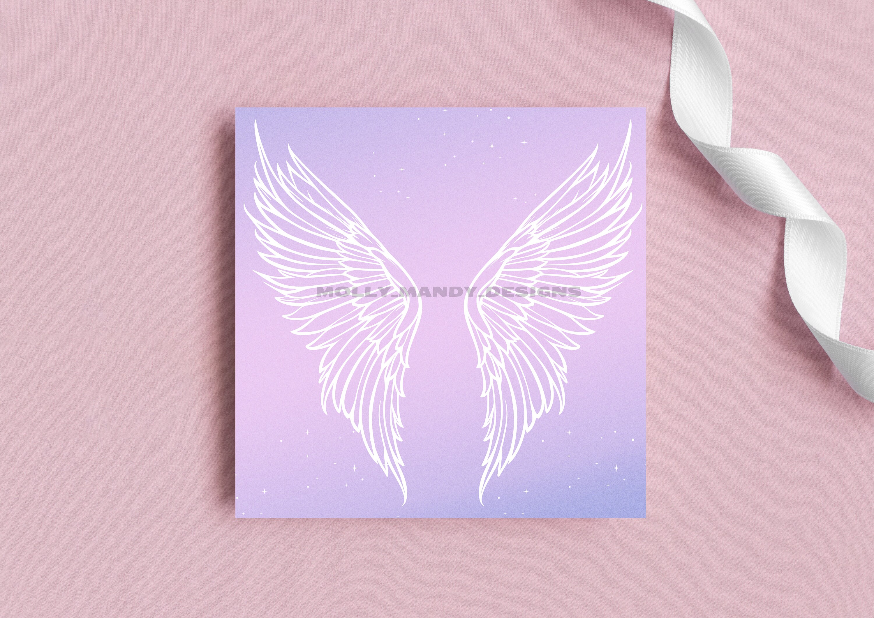 Wings - Purple Card - BLANK - Square - Matte