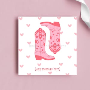Personalisiert - Cowgirl Stiefel - Nashville - Pink - Herzen - Karree - Matt