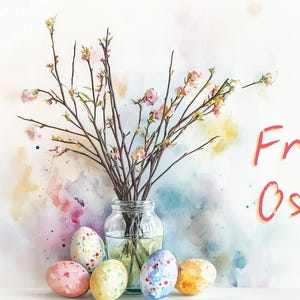 Biglietto pieghevole Biglietto di auguri "Buona Pasqua" (Rami)