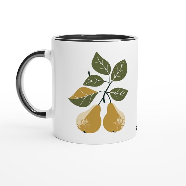 Tasse "Birnen" Keramiktasse, farbige Innenseite