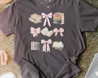 Coquette Bookish Graphic T-Shirt, Soft Literary Tee for Book Lovers, Cute Reading Aesthetic Shirt, Unisex Cozy Book Club Top