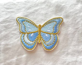 Écusson papillon, écusson à repasser, écusson à coudre, écusson mignon, écusson papillon bleu, écusson brodé papillon, écusson brodé appliqué