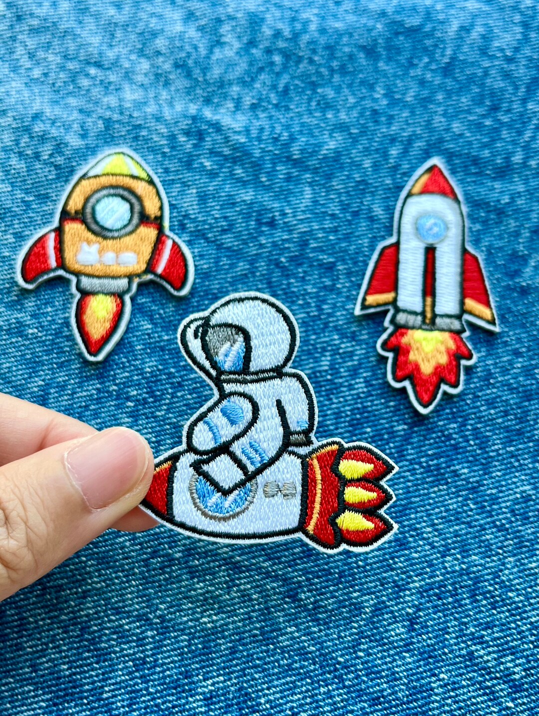Astronaut and Rocket Patches (set of 3 Pieces), Astronaut Iron on Patch ...
