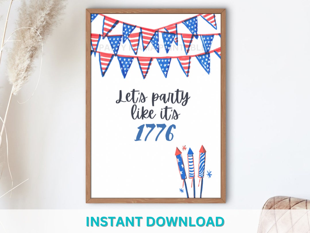 Printable Fourth of July Wall Art, Patriotic Wall Art, 4th of July ...