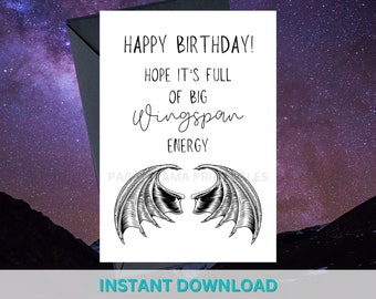 ACOTAR Birthday Card: Big Wingspan Energy (Digital Download)
