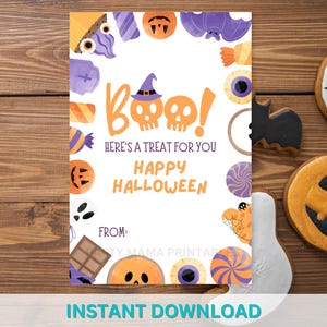 Halloween Treat Tag for Classroom Happy Halloween Gift Tag Trick or Treat Favor Tag Instant Download