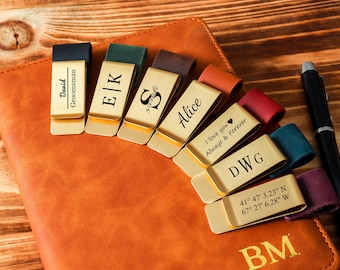 Personalized Traveler's Notebook Clip With Pen Holder, Pen Holder With Brass Clip, Pen Clip For Notebooks And Journals, Perfect Gift