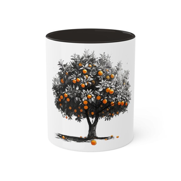 Beautiful Orange Tree Colorful Mugs, 11oz